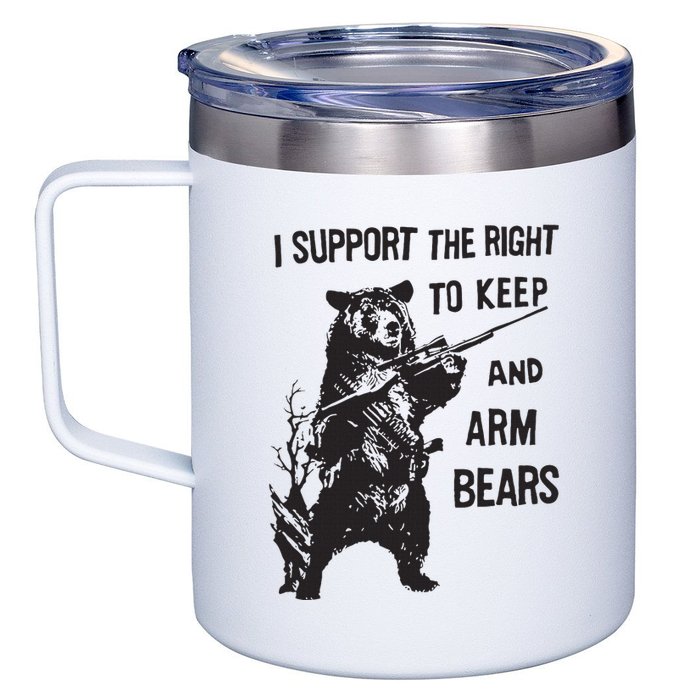 I Support The Right To Keep And Arm Bear Funny Design 12oz Stainless Steel Coffee Mug