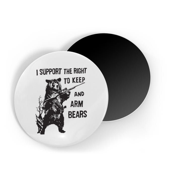 I Support The Right To Keep And Arm Bear Funny Design Magnet