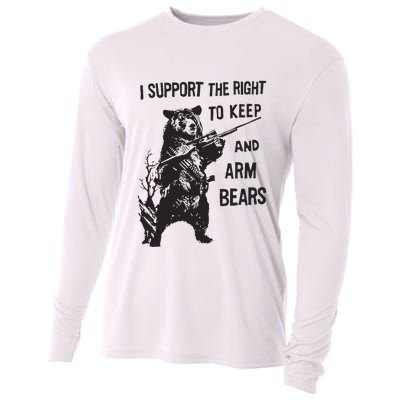 I Support The Right To Keep And Arm Bear Funny Design Cooling Performance Long Sleeve Crew
