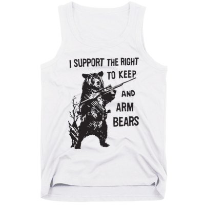 I Support The Right To Keep And Arm Bear Funny Design Tank Top