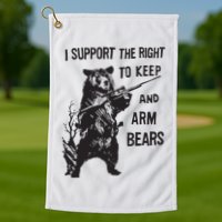 I Support The Right To Keep And Arm Bear Funny Design Golf Towel