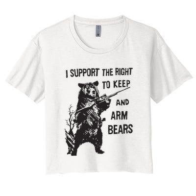 I Support The Right To Keep And Arm Bear Funny Design Crop Top