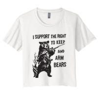 I Support The Right To Keep And Arm Bear Funny Design Crop Top