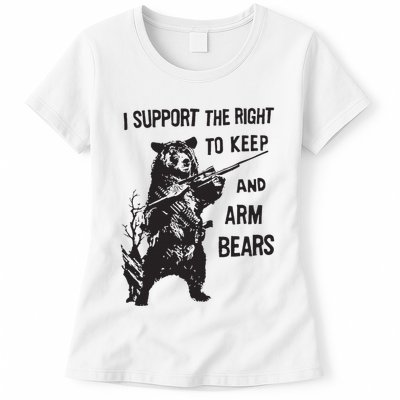 I Support The Right To Keep And Arm Bear Funny Design Womens T-Shirt