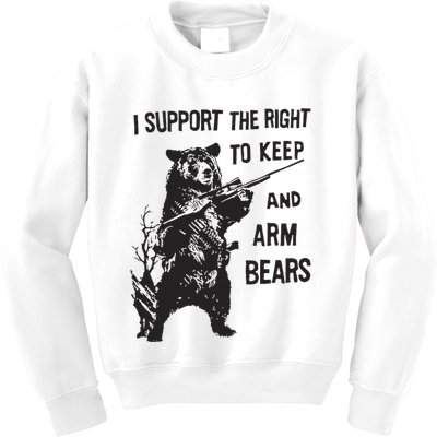 I Support The Right To Keep And Arm Bear Funny Design Kids Sweatshirt