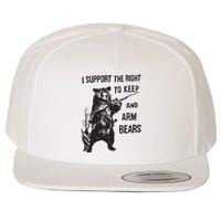 I Support The Right To Keep And Arm Bear Funny Design Wool Snapback Cap
