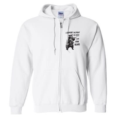 I Support The Right To Keep And Arm Bear Funny Design Full Zip Hoodie