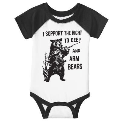 I Support The Right To Keep And Arm Bear Funny Design Infant Baby Jersey Bodysuit