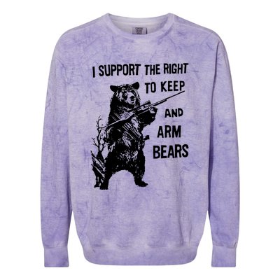 I Support The Right To Arm Bears T Shirt Funny Hunting T Shirt Saying Colorblast Crewneck Sweatshirt