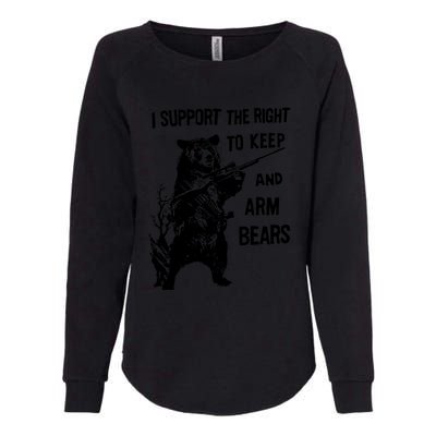 I Support The Right To Arm Bears T Shirt Funny Hunting T Shirt Saying Womens California Wash Sweatshirt