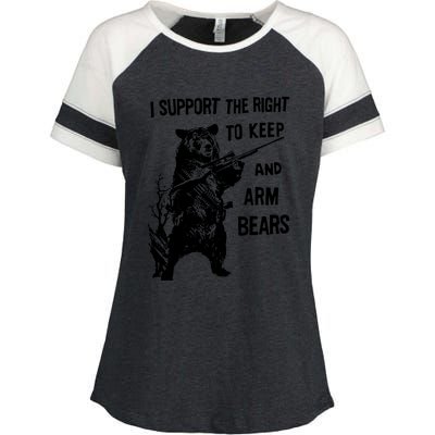 I Support The Right To Arm Bears T Shirt Funny Hunting T Shirt Saying Enza Ladies Jersey Colorblock Tee