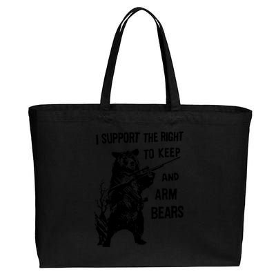 I Support The Right To Arm Bears T Shirt Funny Hunting T Shirt Saying Cotton Canvas Jumbo Tote