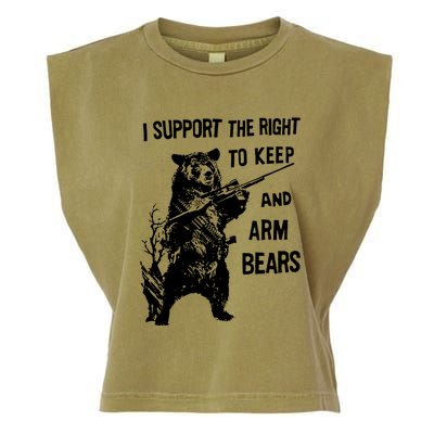 I Support The Right To Arm Bears T Shirt Funny Hunting T Shirt Saying Garment-Dyed Women's Muscle Tee