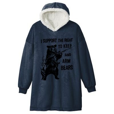 I Support The Right To Arm Bears T Shirt Funny Hunting T Shirt Saying Hooded Wearable Blanket