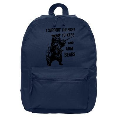 I Support The Right To Arm Bears T Shirt Funny Hunting T Shirt Saying 16 in Basic Backpack