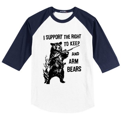 I Support The Right To Arm Bears T Shirt Funny Hunting T Shirt Saying Baseball Sleeve Shirt