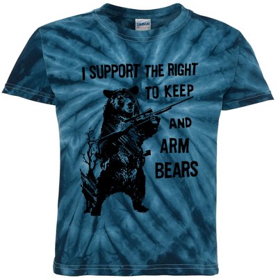 I Support The Right To Arm Bears T Shirt Funny Hunting T Shirt Saying Kids Tie-Dye T-Shirt