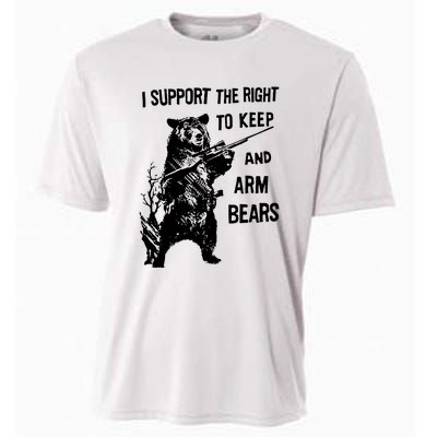 I Support The Right To Arm Bears T Shirt Funny Hunting T Shirt Saying Cooling Performance Crew T-Shirt