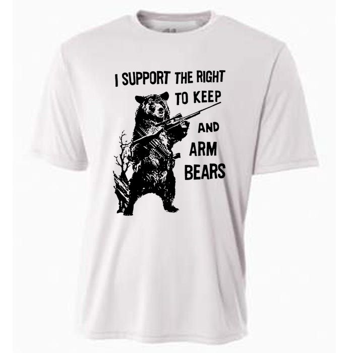 I Support The Right To Arm Bears T Shirt Funny Hunting T Shirt Saying Cooling Performance Crew T-Shirt