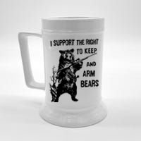 I Support The Right To Arm Bears T Shirt Funny Hunting T Shirt Saying Beer Stein