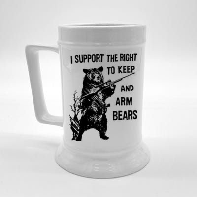 I Support The Right To Arm Bears T Shirt Funny Hunting T Shirt Saying Beer Stein