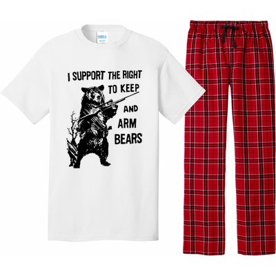 I Support The Right To Arm Bears T Shirt Funny Hunting T Shirt Saying Pajama Set