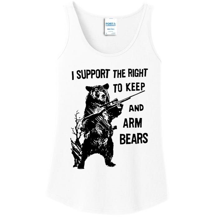 I Support The Right To Arm Bears T Shirt Funny Hunting T Shirt Saying Ladies Essential Tank