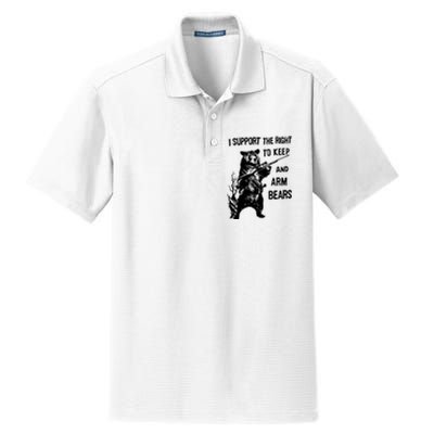 I Support The Right To Arm Bears T Shirt Funny Hunting T Shirt Saying Dry Zone Grid Polo