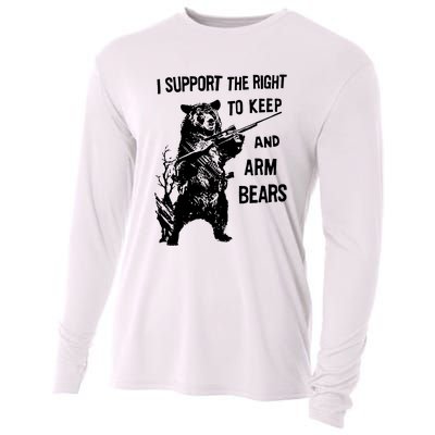 I Support The Right To Arm Bears T Shirt Funny Hunting T Shirt Saying Cooling Performance Long Sleeve Crew