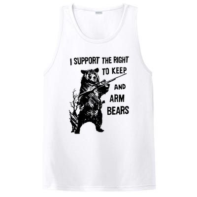 I Support The Right To Arm Bears T Shirt Funny Hunting T Shirt Saying PosiCharge Competitor Tank