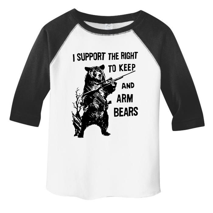 I Support The Right To Arm Bears T Shirt Funny Hunting T Shirt Saying Toddler Fine Jersey T-Shirt