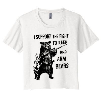 I Support The Right To Arm Bears T Shirt Funny Hunting T Shirt Saying Women's Crop Top Tee