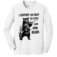 I Support The Right To Arm Bears T Shirt Funny Hunting T Shirt Saying Kids Long Sleeve Shirt