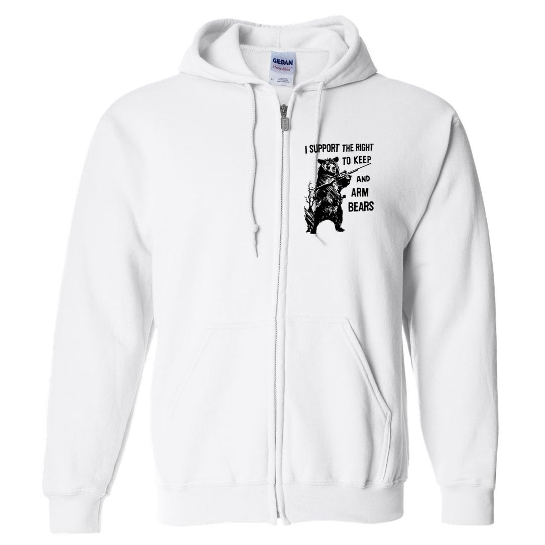 I Support The Right To Arm Bears T Shirt Funny Hunting T Shirt Saying Full Zip Hoodie