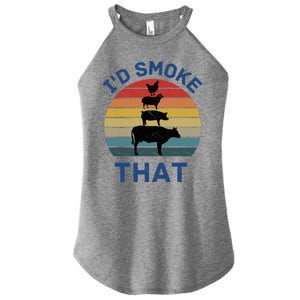 Id Smoke That Women's Perfect Tri Rocker Tank