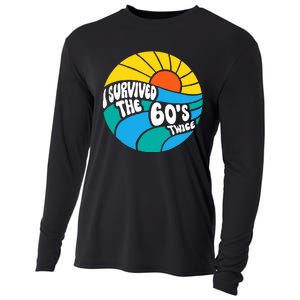 I Survived The 60s Twice Sixties 70th 70s Year Old Birthday Cooling Performance Long Sleeve Crew