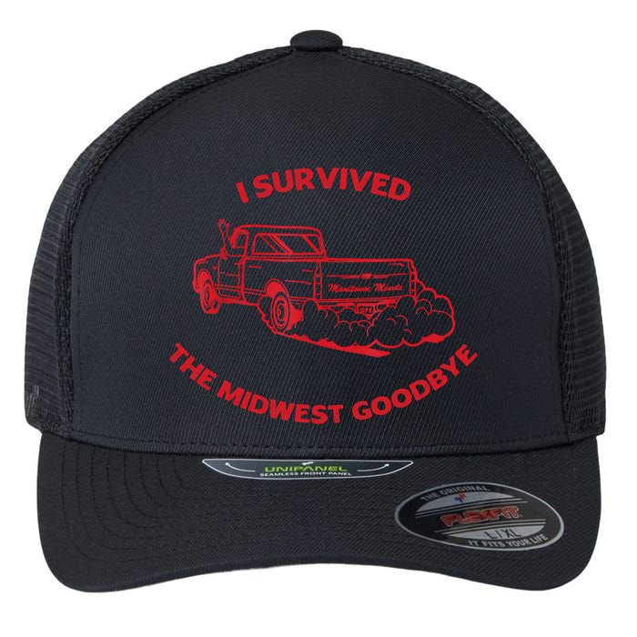 I Survived The Midwest Goodbye Flexfit Unipanel Trucker Cap
