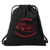 I Survived The Midwest Goodbye Drawstring Bag