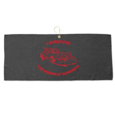 I Survived The Midwest Goodbye Large Microfiber Waffle Golf Towel