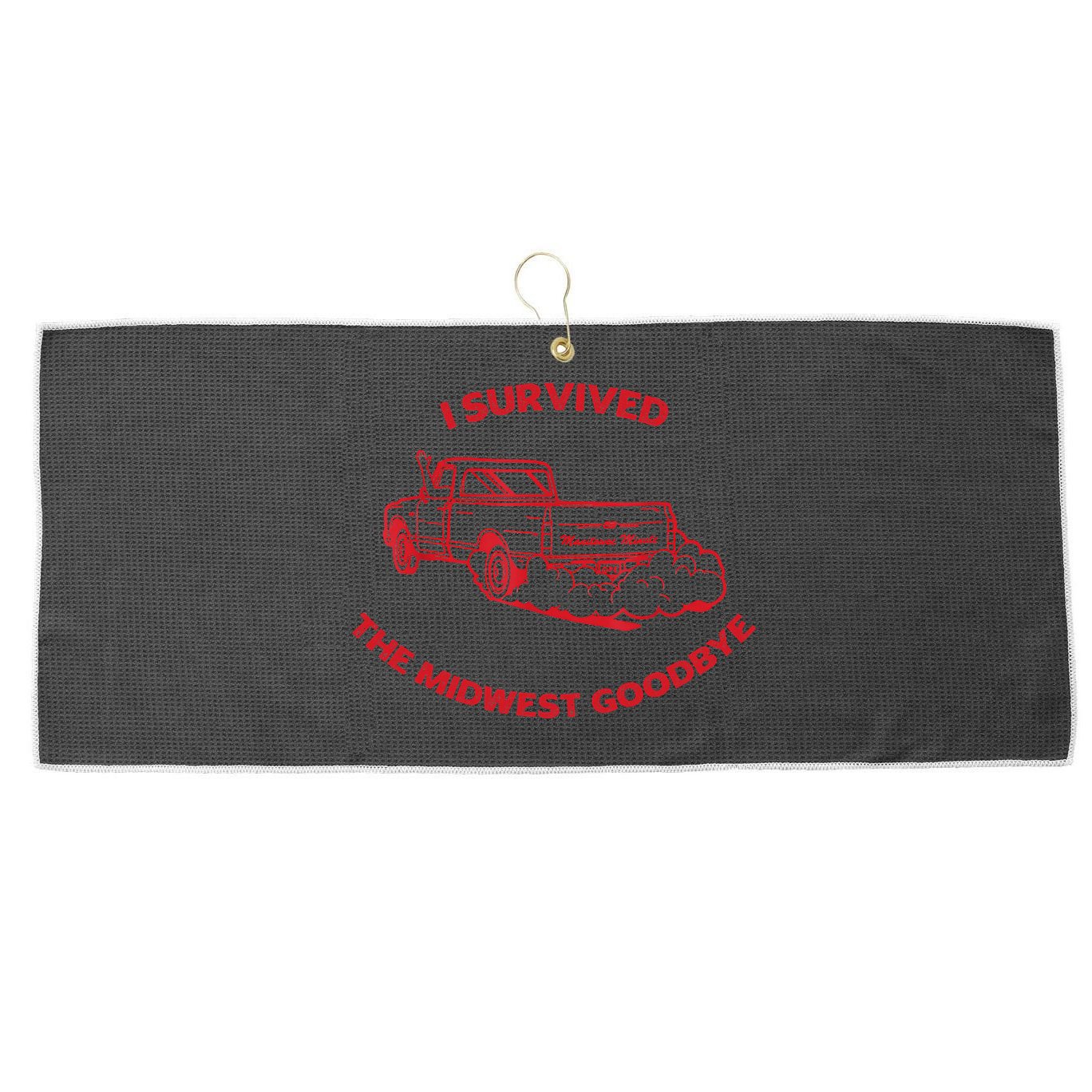 I Survived The Midwest Goodbye Large Microfiber Waffle Golf Towel