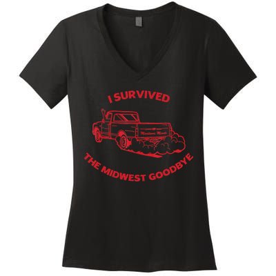 I Survived The Midwest Goodbye Women's V-Neck T-Shirt