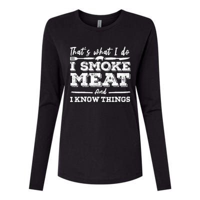 ID Smoke That Funny Meat Bbq Season Smoker & Grilling Womens Cotton Relaxed Long Sleeve T-Shirt