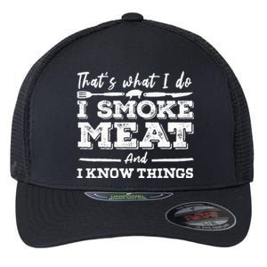 ID Smoke That Funny Meat Bbq Season Smoker & Grilling Flexfit Unipanel Trucker Cap