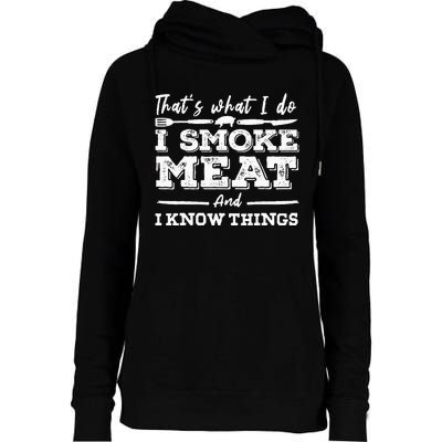 ID Smoke That Funny Meat Bbq Season Smoker & Grilling Womens Funnel Neck Pullover Hood