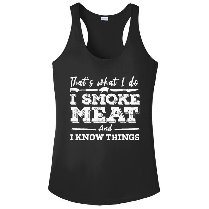 ID Smoke That Funny Meat Bbq Season Smoker & Grilling Ladies PosiCharge Competitor Racerback Tank