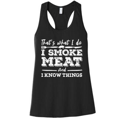 ID Smoke That Funny Meat Bbq Season Smoker & Grilling Women's Racerback Tank