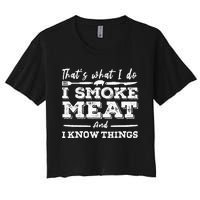 ID Smoke That Funny Meat Bbq Season Smoker & Grilling Women's Crop Top Tee