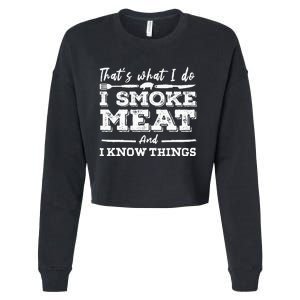 ID Smoke That Funny Meat Bbq Season Smoker & Grilling Cropped Pullover Crew