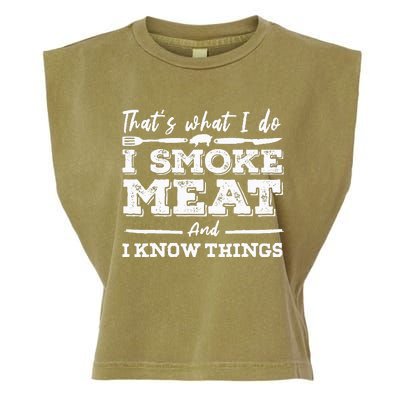 ID Smoke That Funny Meat Bbq Season Smoker & Grilling Garment-Dyed Women's Muscle Tee