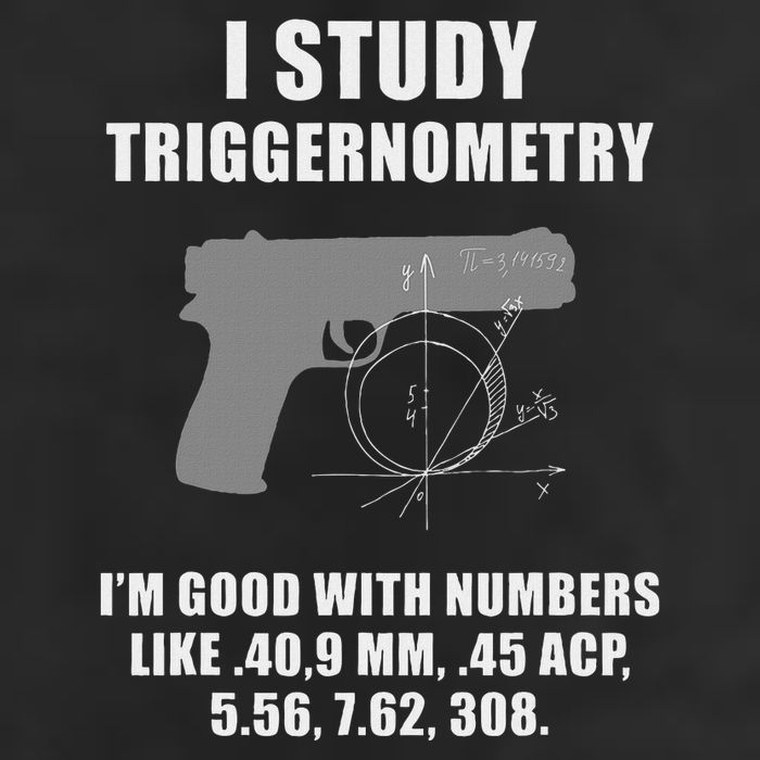 I Study Triggernometry Gun Pistol Funny 7 Panel Mesh Trucker Snapback Hat